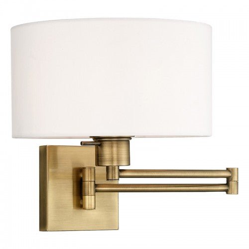 ##Antique Hardware## 1 Light Antique Brass Swing Arm Wall Lamp