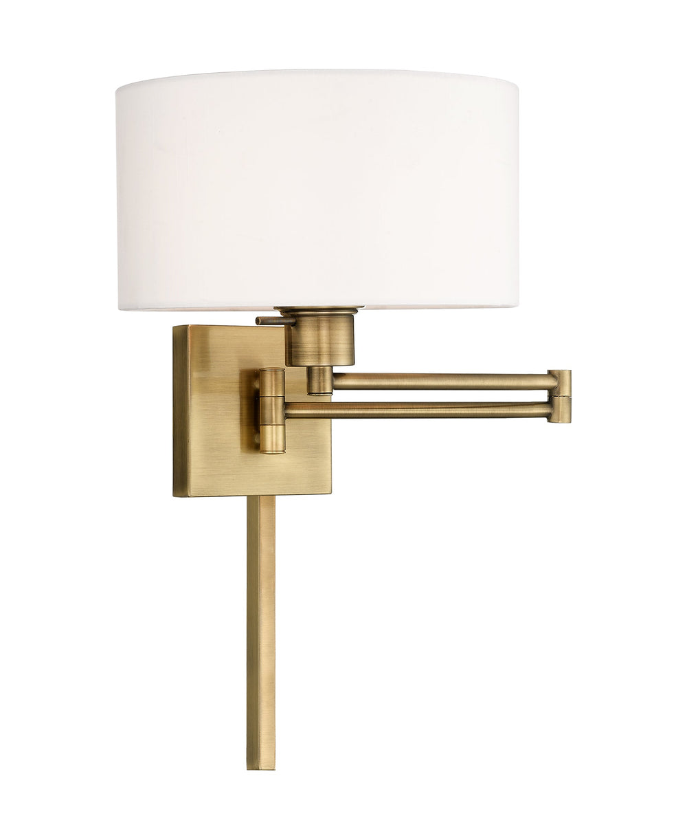 ##Antique Hardware## 1 Light Antique Brass Swing Arm Wall Lamp