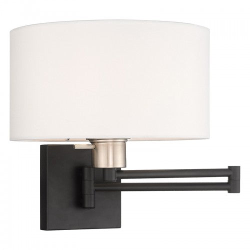 ##Antique Hardware## 1 Light Black Swing Arm Wall Lamp