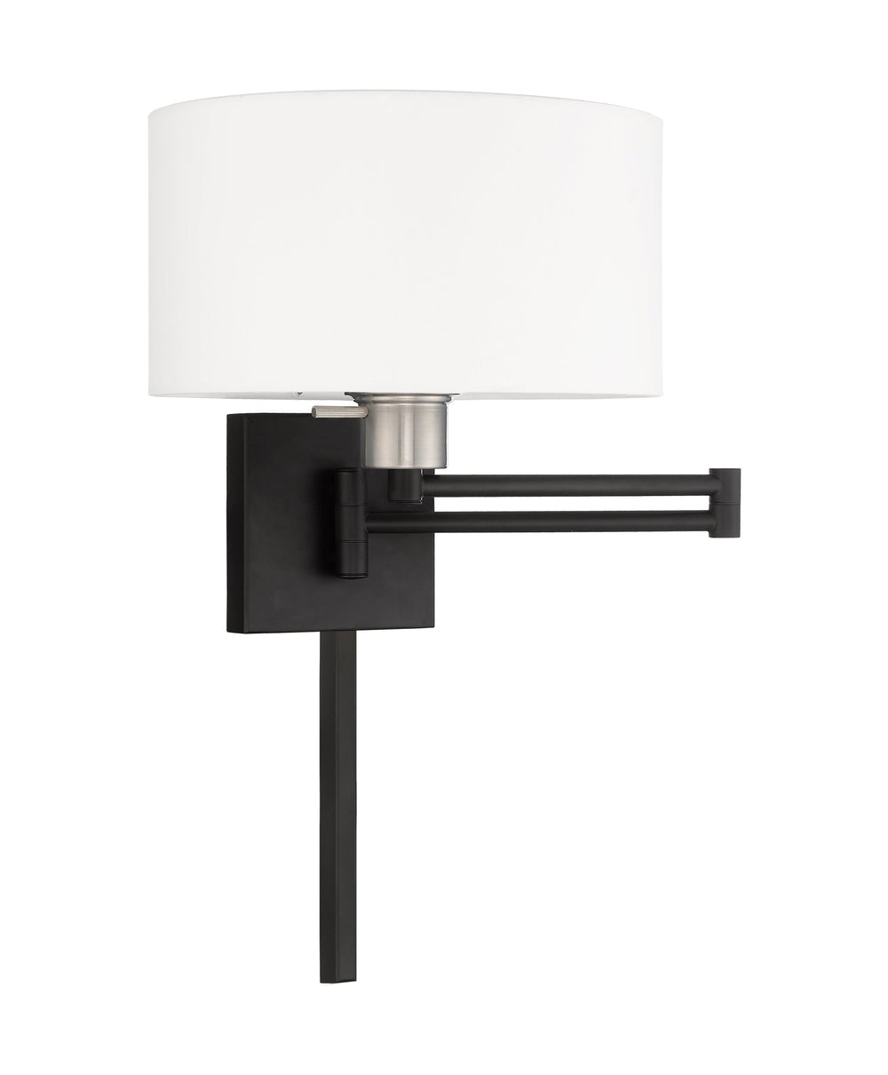 ##Antique Hardware## 1 Light Black Swing Arm Wall Lamp