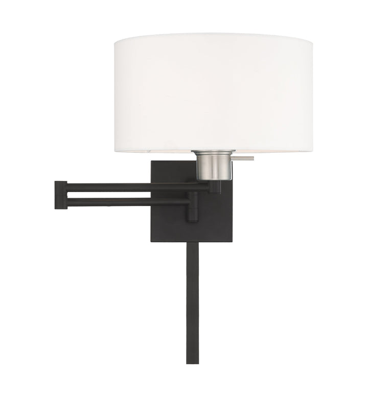 ##Antique Hardware## 1 Light Black Swing Arm Wall Lamp