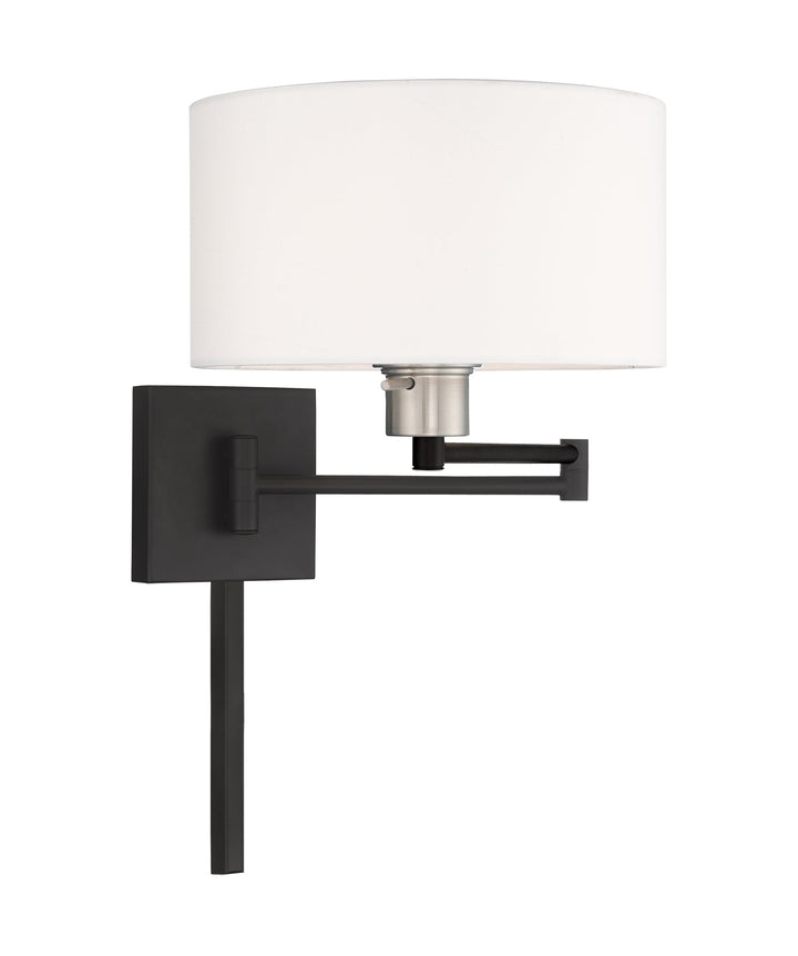 ##Antique Hardware## 1 Light Black Swing Arm Wall Lamp