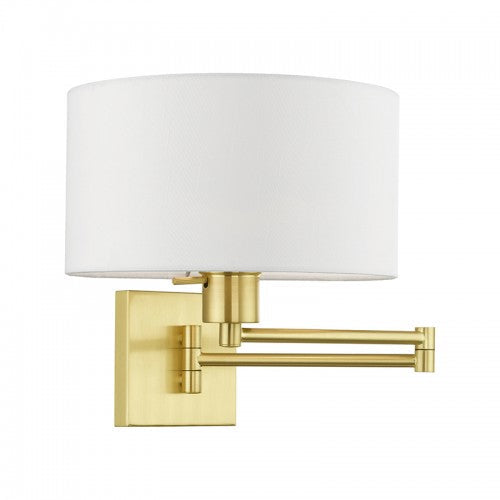 ##Antique Hardware## 1 Light Satin Brass Swing Arm Wall Lamp