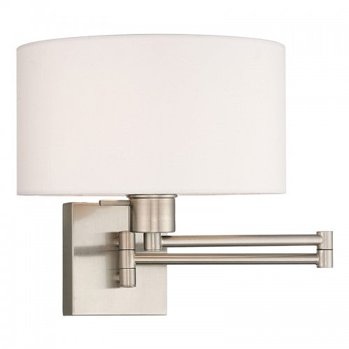 ##Antique Hardware## 1 Light Brushed Nickel Swing Arm Wall Lamp