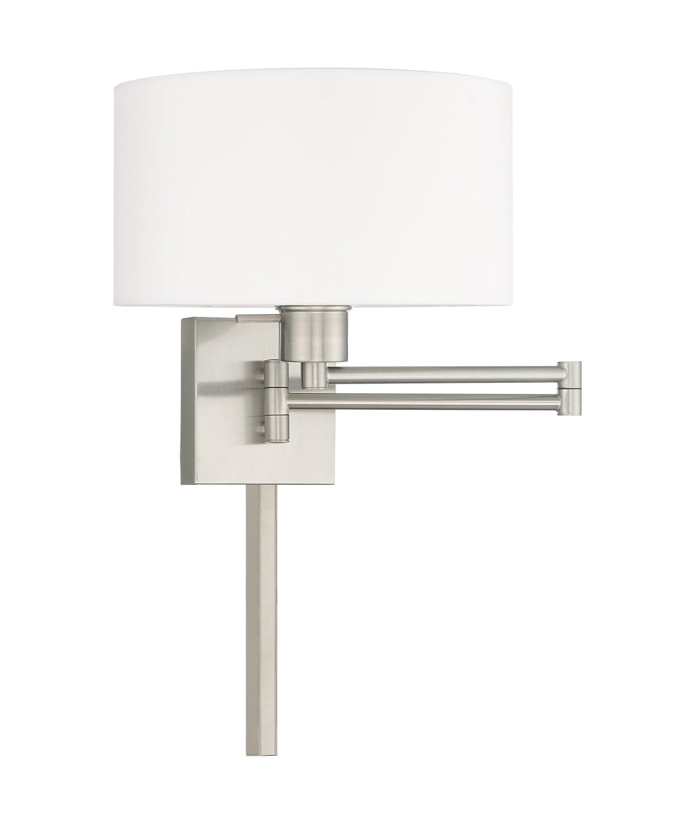 ##Antique Hardware## 1 Light Brushed Nickel Swing Arm Wall Lamp