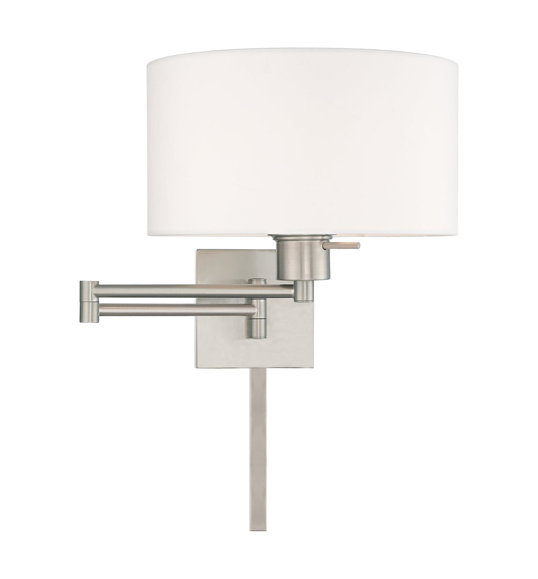 ##Antique Hardware## 1 Light Brushed Nickel Swing Arm Wall Lamp