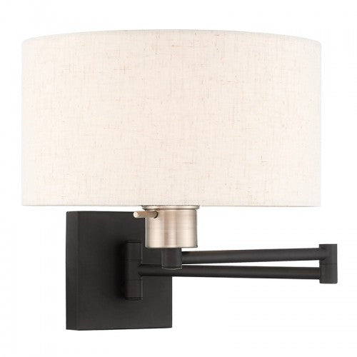 ##Antique Hardware## 1 Light Black Swing Arm Wall Lamp
