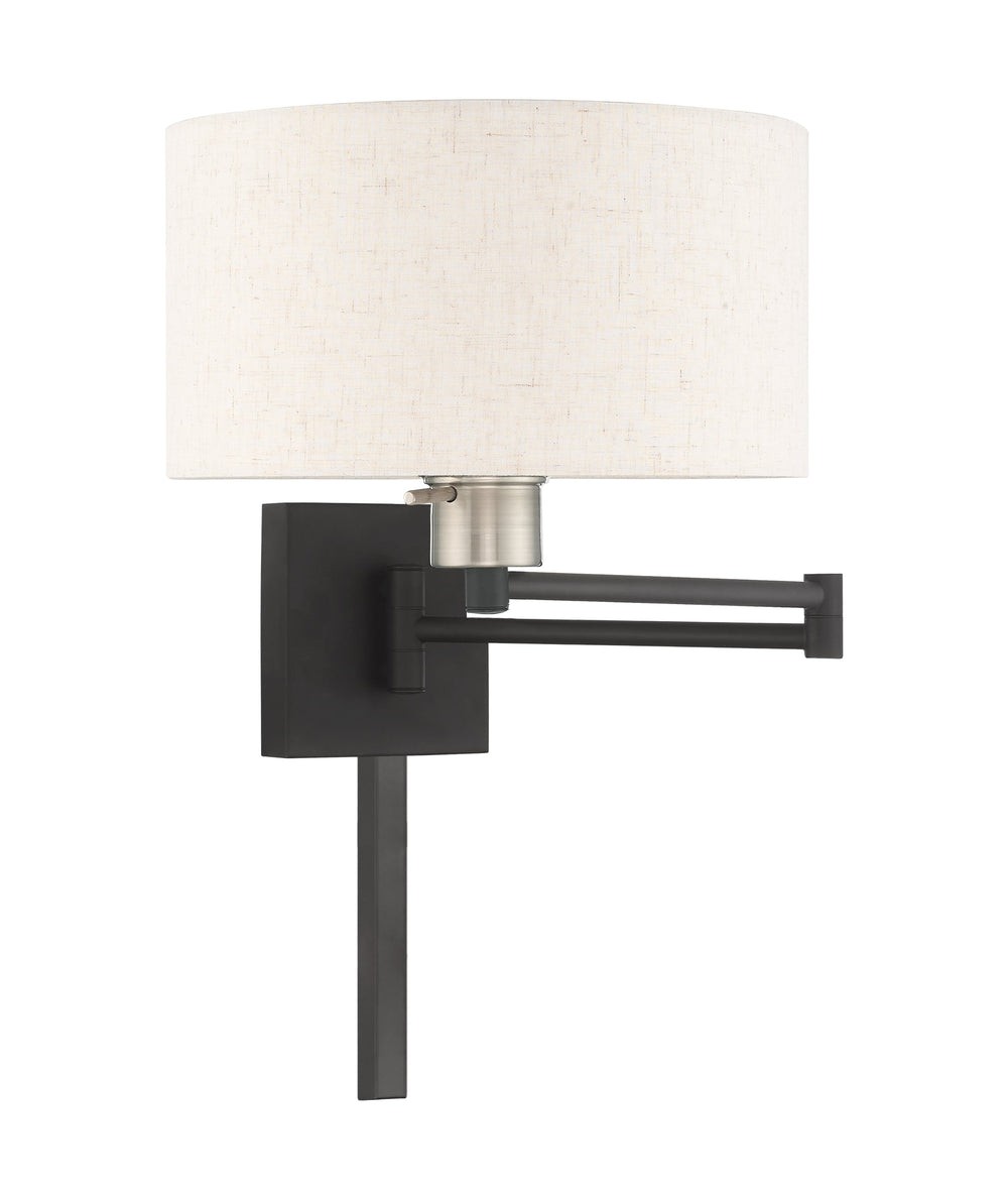 ##Antique Hardware## 1 Light Black Swing Arm Wall Lamp