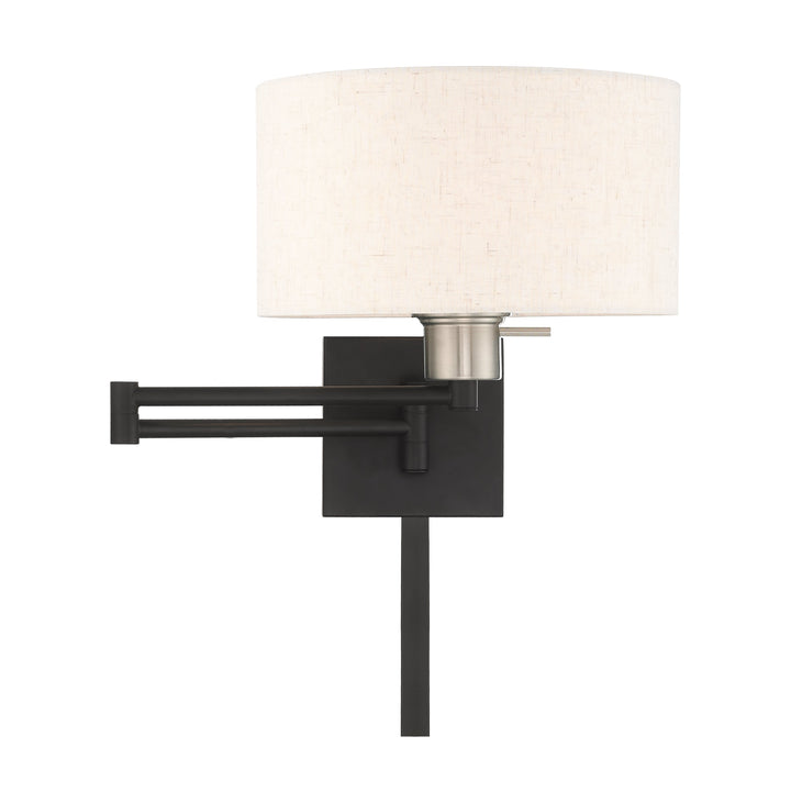 ##Antique Hardware## 1 Light Black Swing Arm Wall Lamp