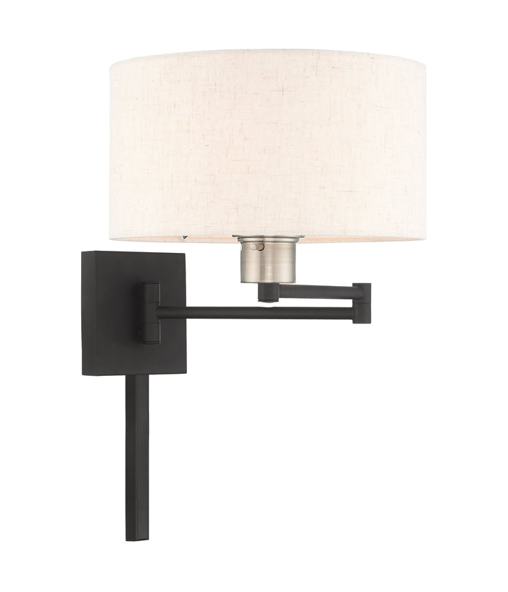 ##Antique Hardware## 1 Light Black Swing Arm Wall Lamp