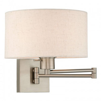 ##Antique Hardware## 1 Light Brushed Nickel Swing Arm Wall Lamp