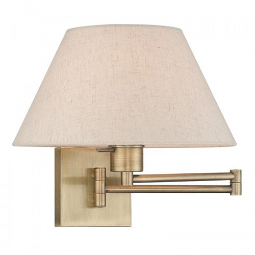 ##Antique Hardware## 1 Light Antique Brass Swing Arm Wall Lamp