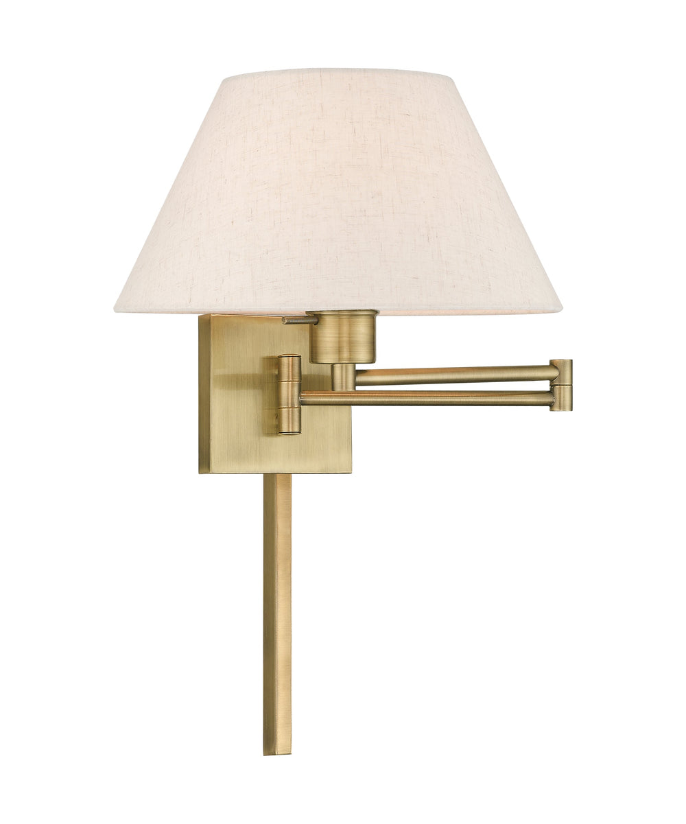 ##Antique Hardware## 1 Light Antique Brass Swing Arm Wall Lamp