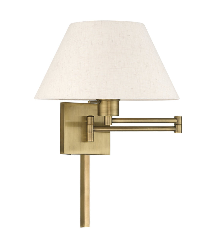 ##Antique Hardware## 1 Light Antique Brass Swing Arm Wall Lamp
