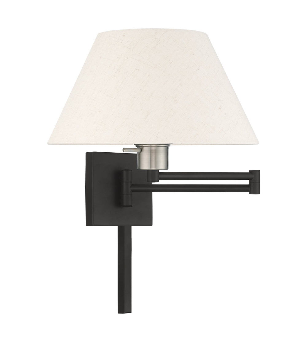 ##Antique Hardware## 1 Light Black Swing Arm Wall Lamp