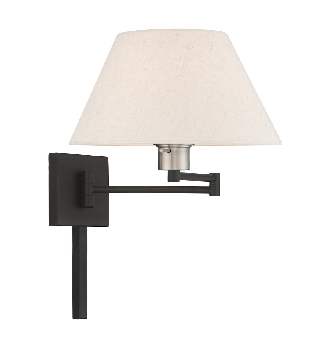 ##Antique Hardware## 1 Light Black Swing Arm Wall Lamp