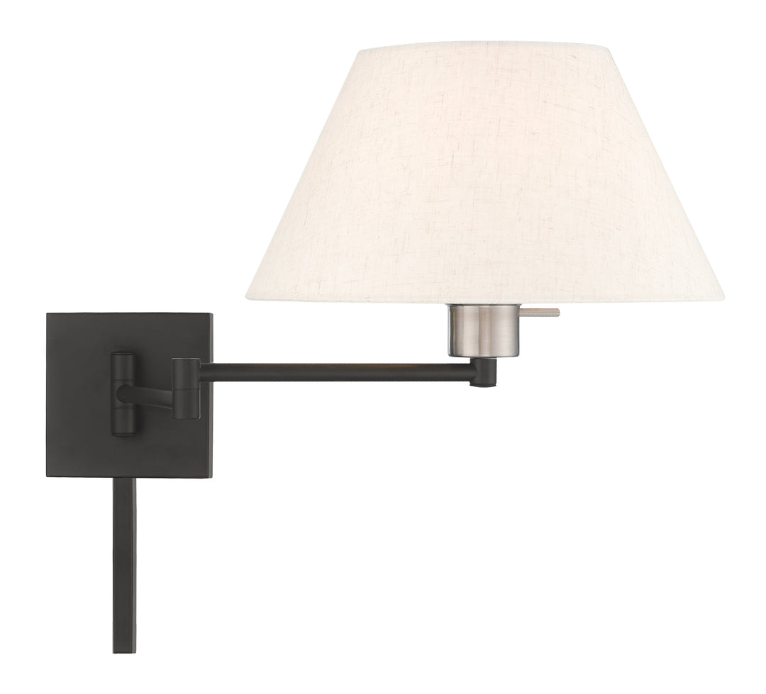 ##Antique Hardware## 1 Light Black Swing Arm Wall Lamp