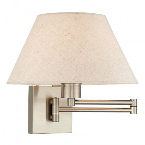 ##Antique Hardware## 1 Light Brushed Nickel Swing Arm Wall Lamp