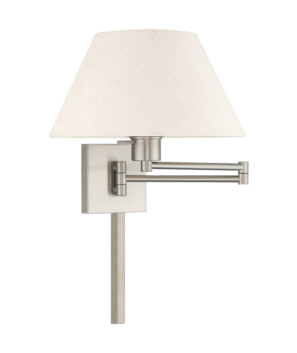 ##Antique Hardware## 1 Light Brushed Nickel Swing Arm Wall Lamp
