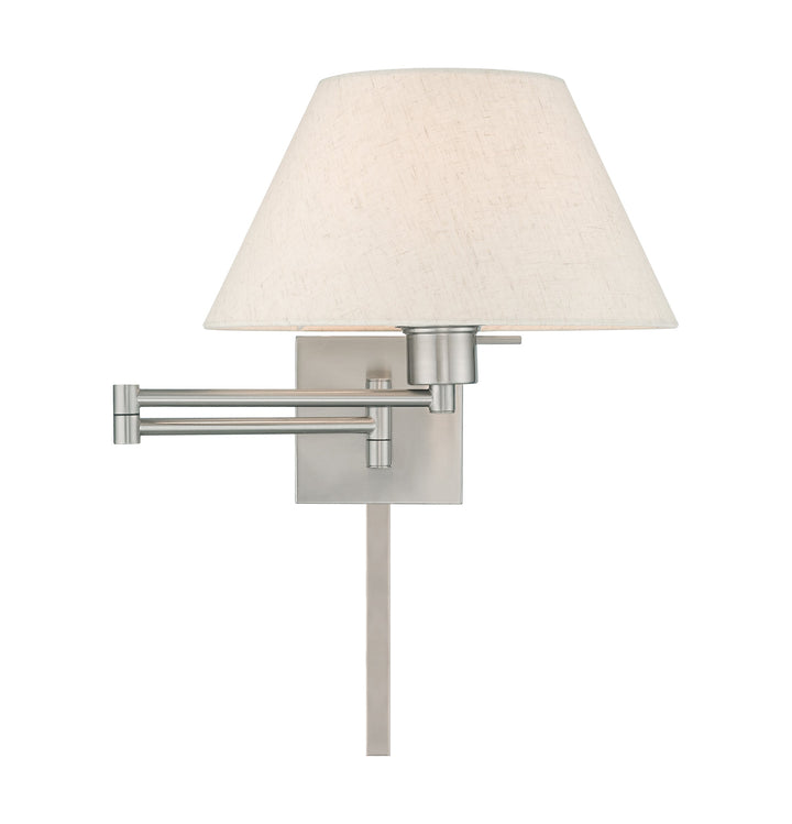 ##Antique Hardware## 1 Light Brushed Nickel Swing Arm Wall Lamp