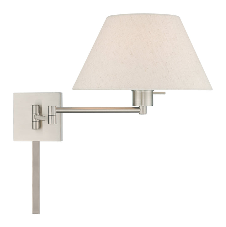 ##Antique Hardware## 1 Light Brushed Nickel Swing Arm Wall Lamp