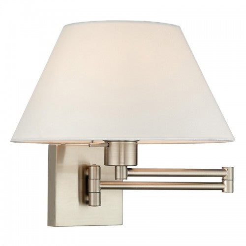 ##Antique Hardware## 1 Light Brushed Nickel Swing Arm Wall Lamp
