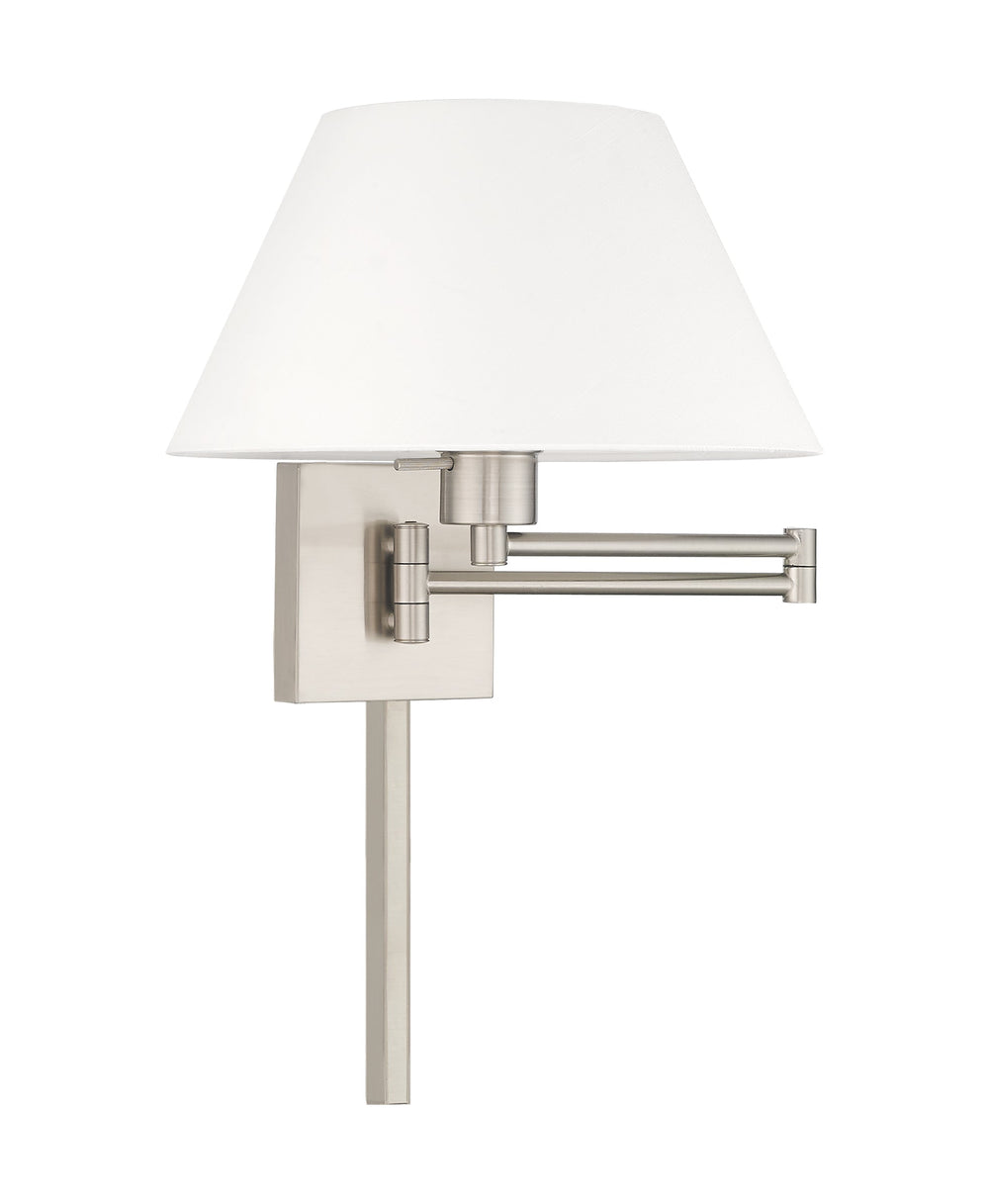 ##Antique Hardware## 1 Light Brushed Nickel Swing Arm Wall Lamp