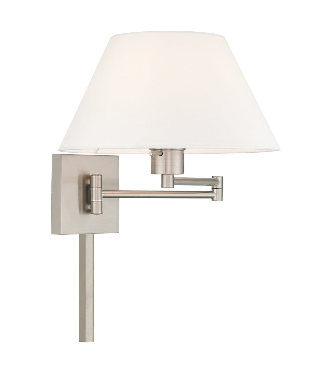 ##Antique Hardware## 1 Light Brushed Nickel Swing Arm Wall Lamp