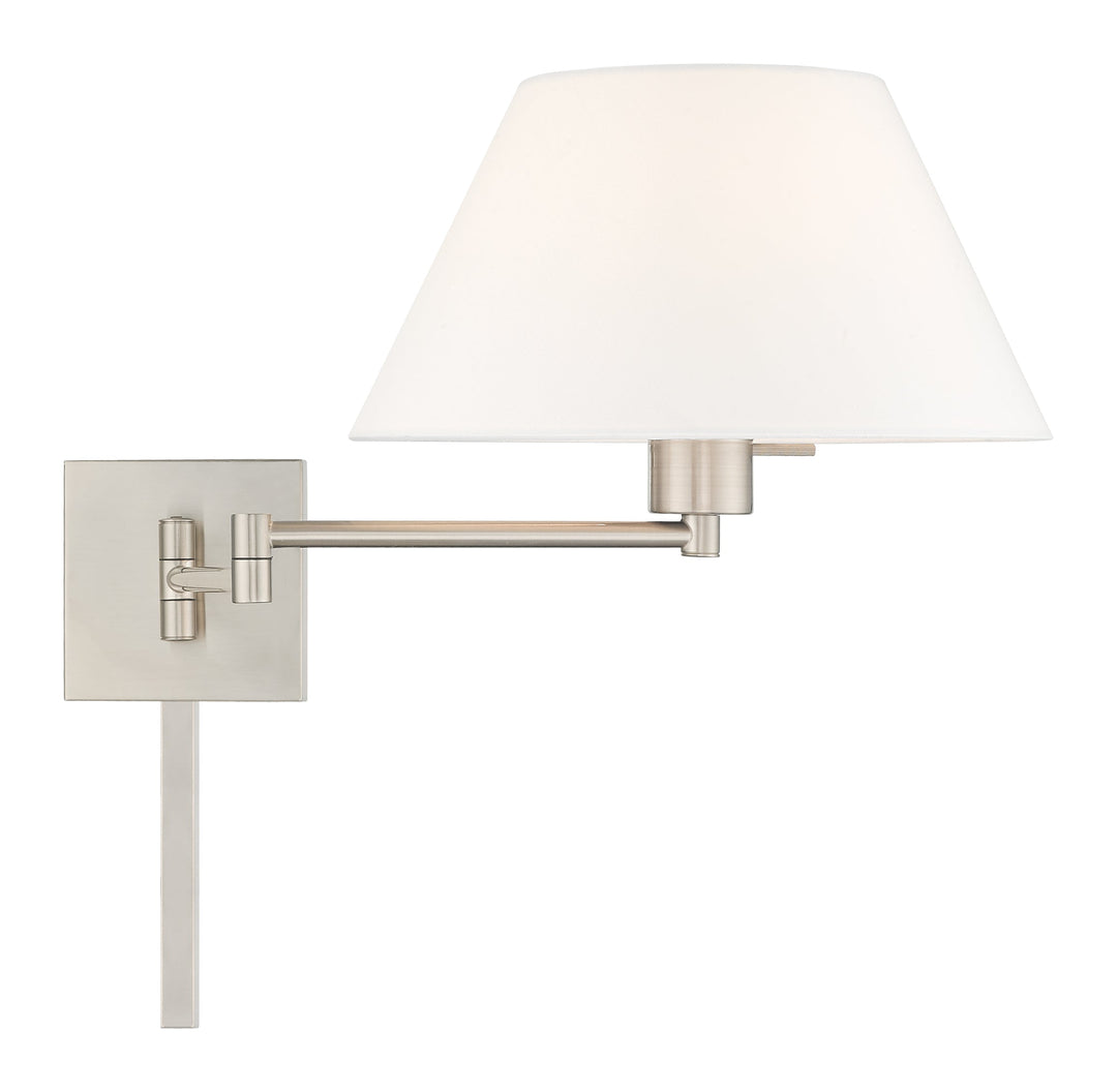 ##Antique Hardware## 1 Light Brushed Nickel Swing Arm Wall Lamp