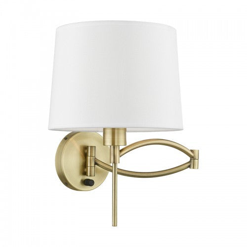 ##Antique Hardware## 1 Light Antique Brass Swing Arm Wall Lamp