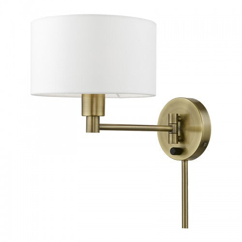##Antique Hardware## 1 Light Antique Brass Swing Arm Wall Lamp