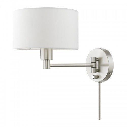 ##Antique Hardware## 1 Light Brushed Nickel Swing Arm Wall Lamp