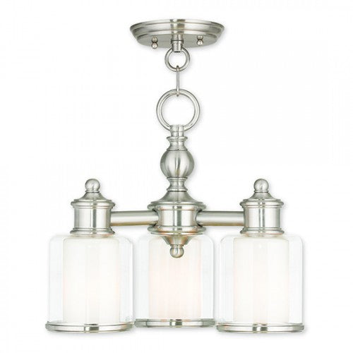 ##Antique Hardware## 3 Light Brushed Nickel Chandelier/Ceiling Mount