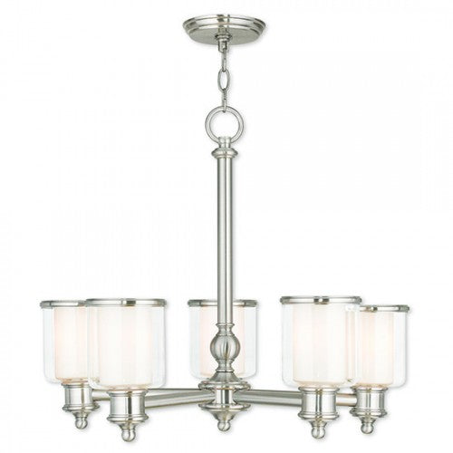 ##Antique Hardware## 5 Light Brushed Nickel Chandelier