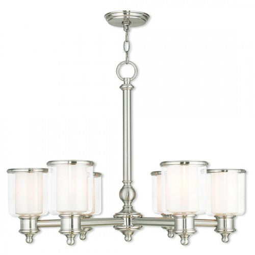 ##Antique Hardware## 6 Light Brushed Nickel Chandelier