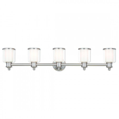##Antique Hardware## 5 Light Brushed Nickel Bath Light