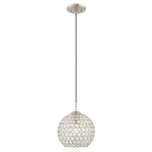 ##Antique Hardware## 1 Light Brushed Nickel Single Pendant