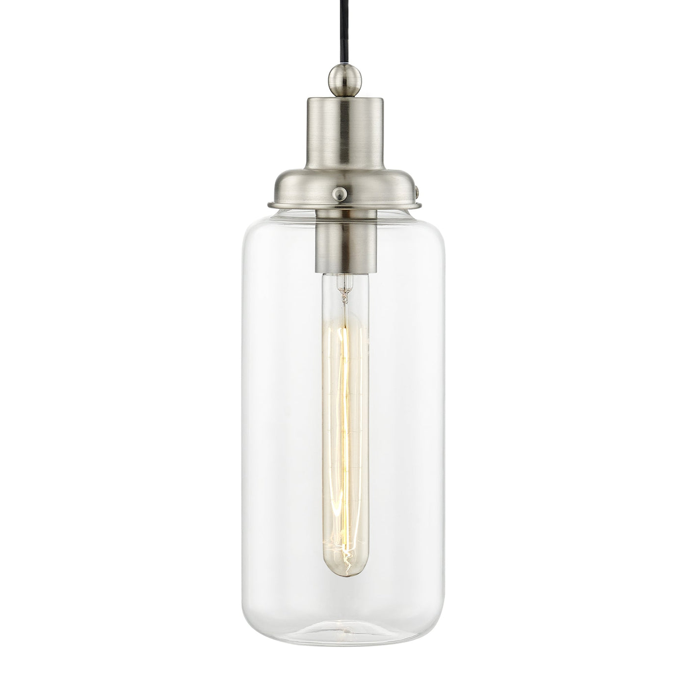 Antique Hardware 1 Light Brushed Nickel Single Pendant Pendant