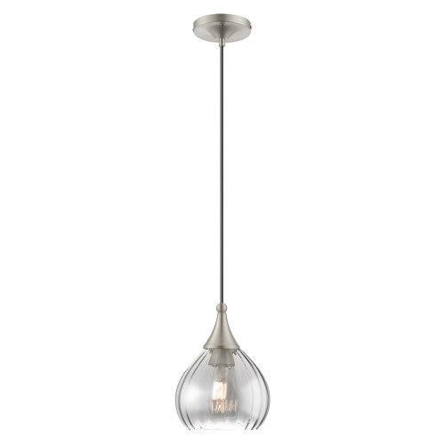 ##Antique Hardware## 1 Light Brushed Nickel Single Pendant