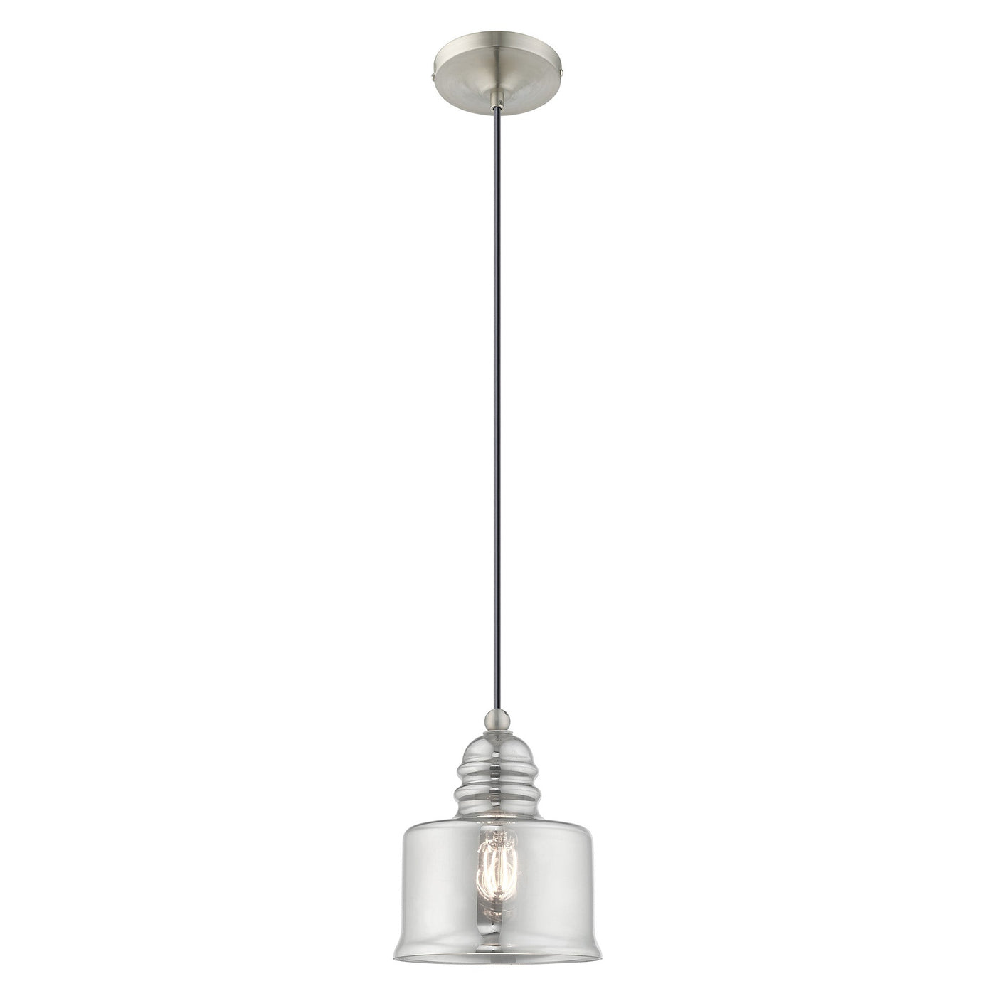 Antique Hardware 1 Light Brushed Nickel Single Pendant Pendant