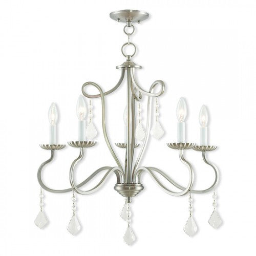 Antique Hardware 5 Light Brushed Nickel Chandelier Chandelier