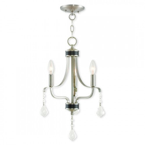 ##Antique Hardware## 3 Light Brushed Nickel Chandelier