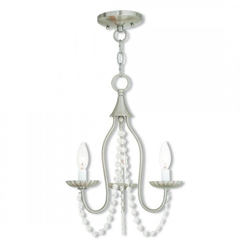 ##Antique Hardware## 3 Light Brushed Nickel Chandelier