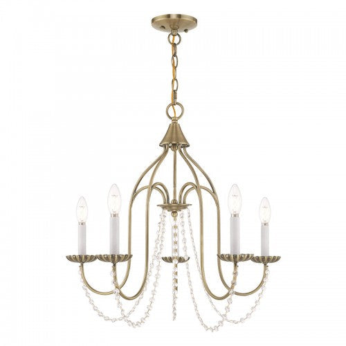 ##Antique Hardware## 5 Light Antique Brass Chandelier