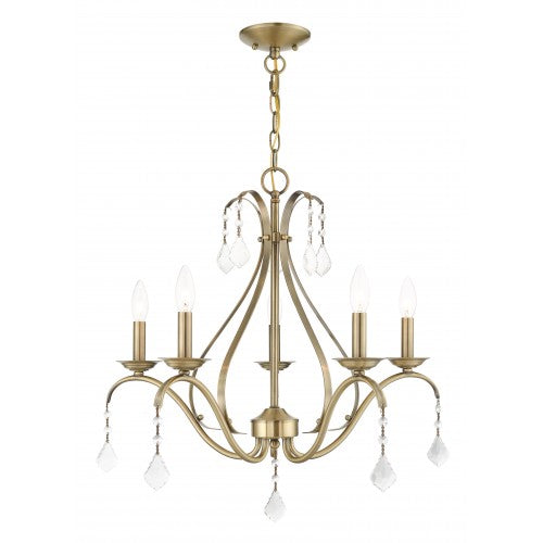 ##Antique Hardware## 5 Light Antique Brass Chandelier