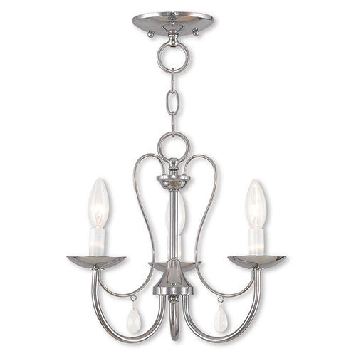 ##Antique Hardware## 3 Light Polished Chrome Chandelier