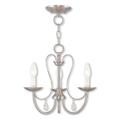 ##Antique Hardware## 3 Light Brushed Nickel Chandelier