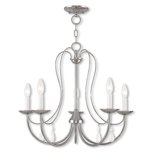 ##Antique Hardware## 5 Light Polished Chrome Chandelier