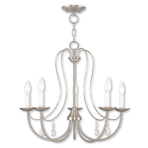 ##Antique Hardware## 5 Light Brushed Nickel Chandelier