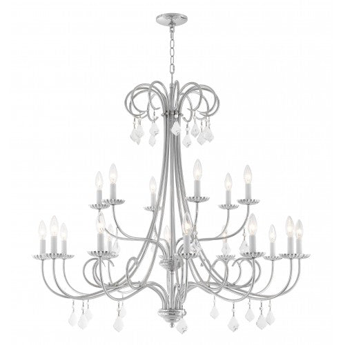 ##Antique Hardware## 18 Light Polished Chrome Foyer Chandelier